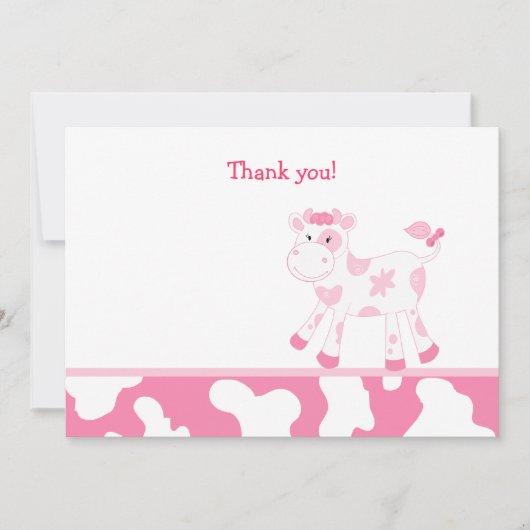 Carte De Correspondance Pink Cow Flat Merci note (Devant)