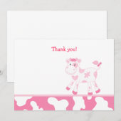 Carte De Correspondance Pink Cow Flat Merci note (Devant / Derrière)