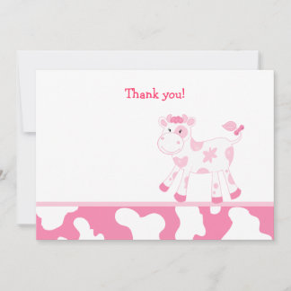 Carte De Correspondance Pink Cow Flat Merci note