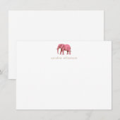 Carte De Correspondance Pink Elephant Simple Personalized Stationery  (Devant / Derrière)