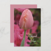 Carte De Correspondance Pink Garden Tulip Flat Merci Notes (Devant / Derrière)
