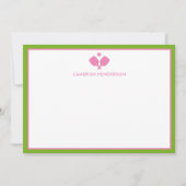 Carte De Correspondance Pink Green Nom personnalisé Fun Pickleball (Devant)