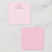 Carte De Correspondance Pink Monogrammed Elegant Bold Initial (Devant / Derrière)