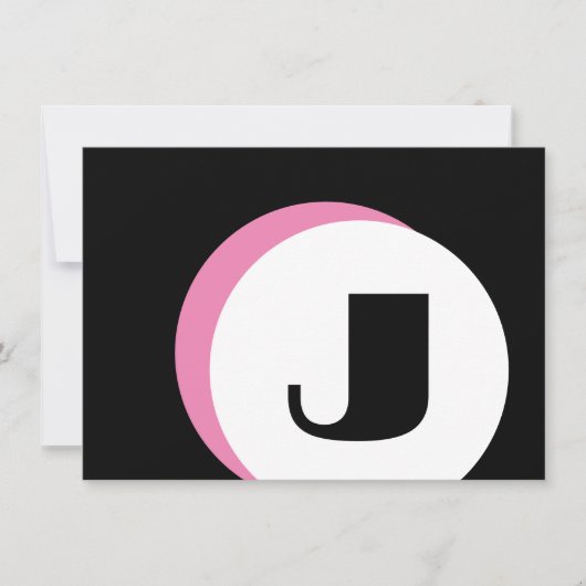 Carte De Correspondance PINK Mood Monogramme Gras Note initiale (Devant)