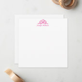 Carte De Correspondance Pink Princess Bow Assez Élégante Fille Prénom (Devant/Arrière en situation)