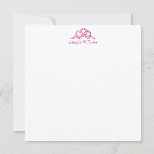 Carte De Correspondance Pink Princess Bow Assez Élégante Fille Prénom (Devant)