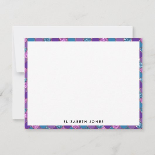 Carte De Correspondance Pink Purple Turquoise Parties scintillant Éclairag (Devant)