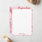 Carte De Correspondance Pink Retro 60's 70's Abstrait Motif Nom personnali (Devant/Arrière en situation)