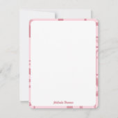 Carte De Correspondance Pink Retro 60's 70's Abstrait Motif Nom personnali (Devant)