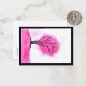 Carte De Correspondance Pink Tree Note Card (Devant/Arrière en situation)
