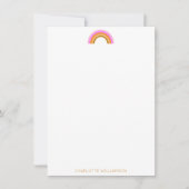 Carte De Correspondance Pink Yellow Retro Rainbow Personalized Stationery (Devant)