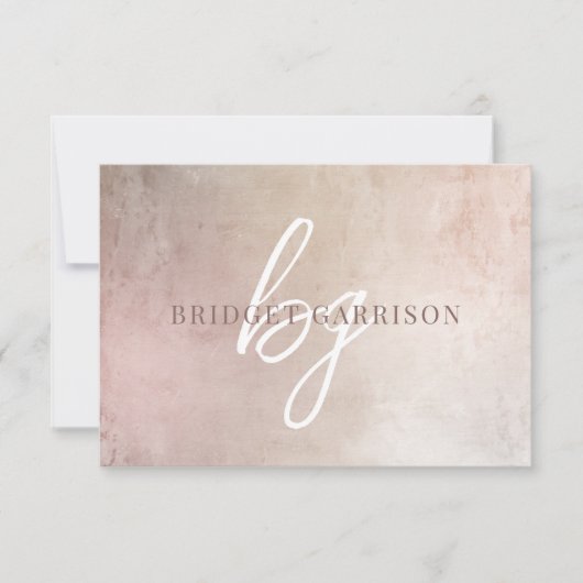 Carte De Correspondance Pinky Monogrammé Pinky Peint (Devant)