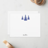 Carte De Correspondance Pins Indigo (Devant/Arrière en situation)