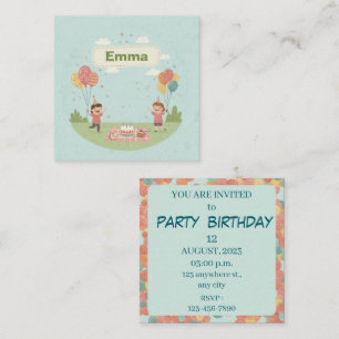 Carte De Correspondance Pique-nique d'anniversaire, joli style rétro
