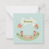 Carte De Correspondance Pique-nique d'anniversaire, style rétro mignon (Devant)