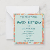 Carte De Correspondance Pique-nique d'anniversaire, style rétro mignon (Dos)