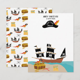 Carte De Correspondance Pirate Thème Personnalisé Enfants Papeterie