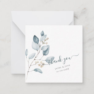 Carte De Correspondance PixDezines Aquarelle Dusty Blue Gum Eucalyptus