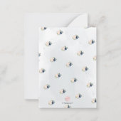 Carte De Correspondance PixDezines Aquarelle Fleurs Bleu Marine (Dos)