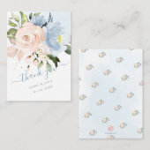 Carte De Correspondance PixDezines Aquarelle Fleurs Blush Dusty Blue (Devant / Derrière)