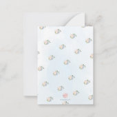 Carte De Correspondance PixDezines Aquarelle Fleurs Blush Dusty Blue (Dos)
