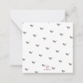 Carte De Correspondance PixDezines Aquarelle Fleurs Blush Navy merci (Dos)