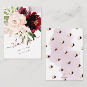 Carte De Correspondance PixDezines Aquarelle Fleurs Roses Rouges Burgundy