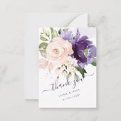 Carte De Correspondance PixDezines Aquarelle Fleurs Roses Rouges Violet (Devant)