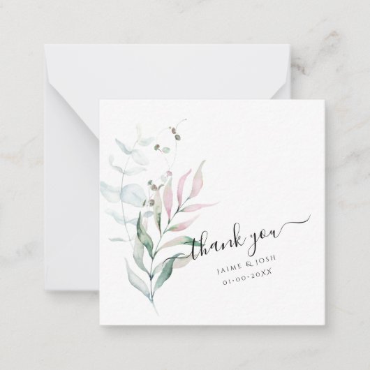 Carte De Correspondance PixDezines Aquarelle Gomme rose Eucalyptus (Devant)