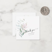 Carte De Correspondance PixDezines Aquarelle Gomme rose Eucalyptus (Devant/Arrière en situation)