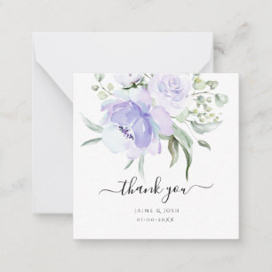 Carte De Correspondance PixDezines Aquarelle lilas Violet Rose Merci