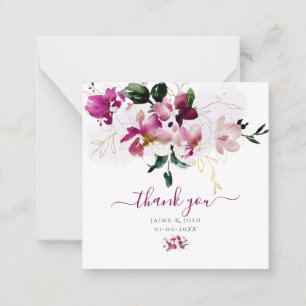 Carte De Correspondance PixDezines Aquarelle Sweetpeas rouge cerise