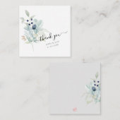 Carte De Correspondance PixDezines Dusty Blue Aquarelle Cotton Buds (Devant / Derrière)