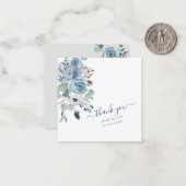 Carte De Correspondance PixDezines Dusty Blue Aquarelle Cotton Buds Note (Devant/Arrière en situation)