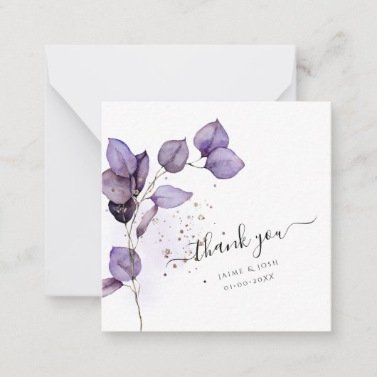 Carte De Correspondance PixDezines Dusty Purple H2 Eucalyptus Branch (Devant)