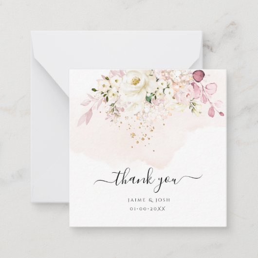 Carte De Correspondance PixDezines Elegant H2 Ice Blush Hyde Cream Roses (Devant)