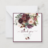 Carte De Correspondance PixDezines Fleurs aquarelles Blush et Bourgogne (Devant)