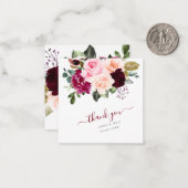 Carte De Correspondance PixDezines Roses d'aquarelle rose-bordeaux (Devant/Arrière en situation)