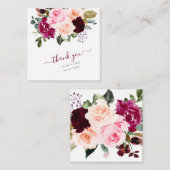 Carte De Correspondance PixDezines Roses d'aquarelle rose-bordeaux (Devant / Derrière)