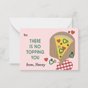 Carte De Correspondance Pizza My Heart classe valentine Pink Note Card