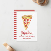 Carte De Correspondance Pizza My Heart Kids Valentines Day (Devant/Arrière en situation)