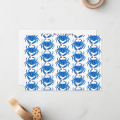 Carte De Correspondance Plage côtière du crabe bleu (Devant/Arrière en situation)