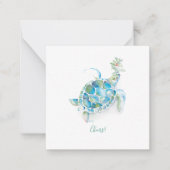 Carte De Correspondance Plage de la Tortue de mer Mini Noël (Devant)
