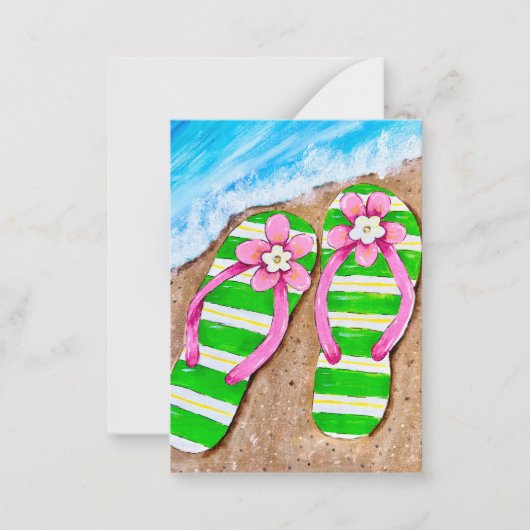 Carte De Correspondance Plage Vie Flip Flops Plaques (Devant)