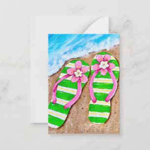 Carte De Correspondance Plage Vie Flip Flops Plaques