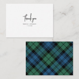 Carte De Correspondance Plaid Campbell Rustic Mariage Tartan Merci
