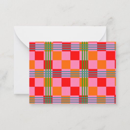 Carte De Correspondance Plaid Rétro (Devant)