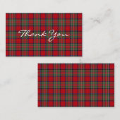 Carte De Correspondance Plaid Rustique Merci pour la fête du Tartan Stewar (Devant / Derrière)