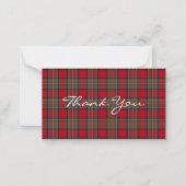 Carte De Correspondance Plaid Rustique Tartan Stewart Fête Remerciements (Devant)