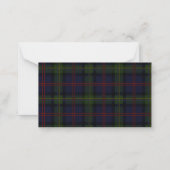 Carte De Correspondance Plaid Tartan Malcolm Script Merci (Dos)